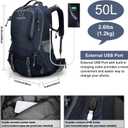 G4Free 50L Hiking Backpack Waterproof Daypack Outdoor Camping Climbing Backpack with Rain Cover for Men Women(Dark Blue)