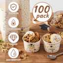 Nuanchu 100 Pack 9 oz Wildflower Graduation Ice Cream Cups 2026 Congrats Grad Disposable Paper Cups for Dessert Treat Bowls for Snacks Soup Hot Cold Food Congrats Grad Class of 2026 Decorations