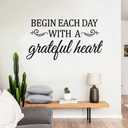 Inspirational Home Quotes Wall Decals: Family Vinyl Art Wall Stickers for Living Room Kitchen - Begin Each Day 36.2" X 19"