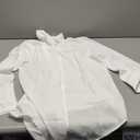 siliteelon Womens Button Down Shirts Solid Dress Shirts Long Sleeve Flowy Collared Work Office Business Blouses Chiffon Tops (Small, All White)