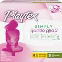 Playtex Simply Gentle Glide Tampons, Multipack (18ct Regular/18ct Super Absorbency), Fragrance-Free - 36ct