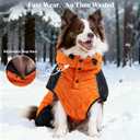 Dog Coat Dogs Jacket Waterproof Reflective Adjustable Dog-Winter Coats for Small Dogs Dachshund Coat-(Orange, Small)
