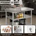 Stainless steel kitchen prep and work table with Wheels,36x24in,Multi-Size, 36"Lx24"Wx35"H