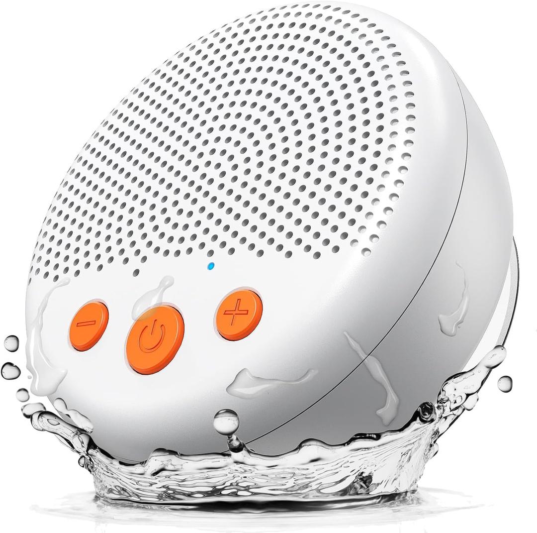 LENRUE Shower Speaker, Bluetooth Waterproof Speaker Wireless, Portable Speakers with Clear Loud Sound, Suction Cup, Lanyard, Ideas Gifts (White)
