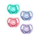 Tommee Tippee Ultra-Light Silicone Pacifier, 18-36 Months, Symmetrical One-Piece Design, BPA-Free Silicone Binkies, Pink/Violet/Green, Pack of 4