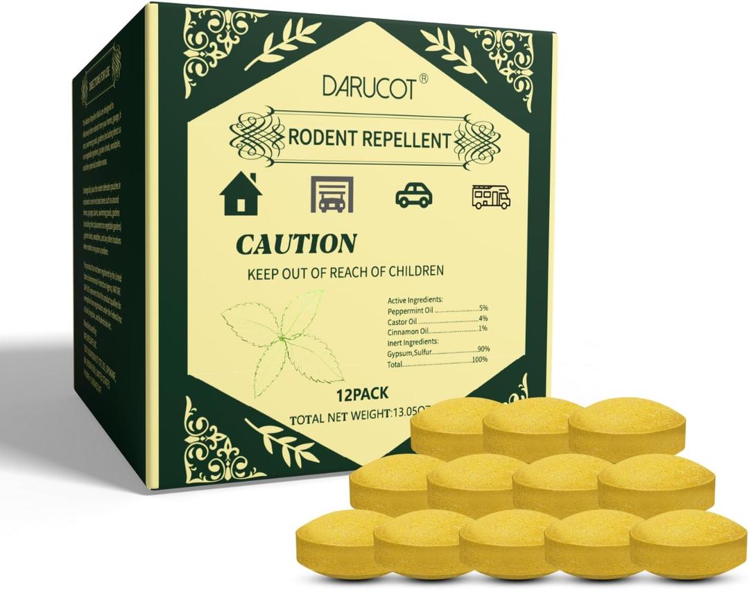 Rodent Repellent - Botanical Pest Control for Indoor Use - Safe for Kids & Pets When Used As Directed - Made with Plant Fibers
