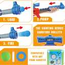 SpringFlower Shooting Game Toy for 5 6 7 8 9 10+ Years Olds Boys,2pk Foam Ball Popper Air Toy Guns with Standing Shooting Target,24 Foam Balls, for Kids