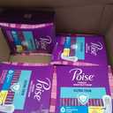 Poise Ultra Thin Incontinence Pads & Postpartum Pads for Bladder Leaks, 4 Drop Moderate Absorbency, Long Length, 192 Count (4 Packs of 48)
