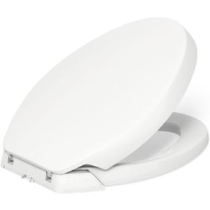KOHLER K-5588-0 Purefresh Elongated Deodorizing Toilet Seat with Nightlight, Grip-Tight Bumpers, Quiet-Close Seat, Quick-Release Hinges, Quick-Attach Hardware, No Slam Toilet Seat, White