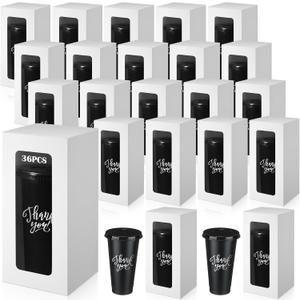 ReliThick 24 Pcs Tumbler Gift Box Tumbler Boxes with Window, White Gift Box for 16-24oz Tumblers Water Bottle Boxes for Gifts Wrapping Packaging