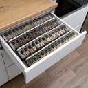 Mulush Metal Spice Rack Tray - Spice Drawer Organizer for Kitchen Cabinets Storage and Organization (Jars Not Included)