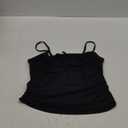 REORIA Women's Sheer Mesh Tank Top Sleeveless See-Through Ruched Camisole Sexy Crop Tops (S, Black)