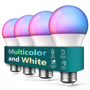 TREATLIFE Smart Light Bulbs 4 Pack, UL Certified 2.4GHz Color Changing Light Bulb, Works with Alexa Google Home, A19 E26 Dimmable LED Light Bulb 9W 800 Lumen for Party Decoration, Smart Home Lighting