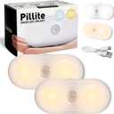 Rechargeable Motion Sensor Night Light, 2-Color White & Warm Toilet Light with Auto/On Mode, Magnetic & Adhesive Installation for Bathroom, Bedroom, Hallway (2 Pack)