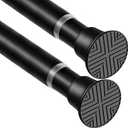 WEIXINHAI 2 Pack Black Spring Tension Curtain Rods 2346 Inch Adjustable Expandable Spring Loaded Curtain Rods No Drilling Suitable for Small Short Tension Rods 2334 Inch Doors, Windows, Closet