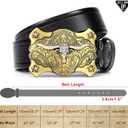 BELTROAD Western Leather Buckle Belt for Men Women Cowboy Cowgirl Country Leather Belts for Jeans Western Belts Men Christmas (Black)
