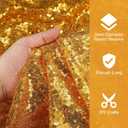 PATIKIL Sequin Fabric Gold Tone, 4 Yards Length 4.9 Feet Wide, Mesh Fabric Full Glitter Sequins Fabric Sewing