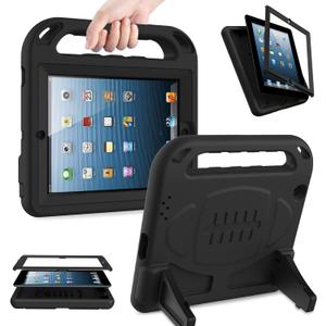 AVAWO Kids Case Built-in Screen Protector for iPad 2 3 4 Old Model- Shockproof Handle Stand Kids Friendly Compatible with iPad 2nd 3rd 4th Generation (Black)