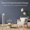 Comfort Zone 32-Inch Oscillating Tower Fan Ultra-Slim Bladeless Design with 3 Speeds, 90 Wide Oscillation & Built-in Carry Handle Quiet Portable Standing Fan for Bedroom, Home, or Office, Gray