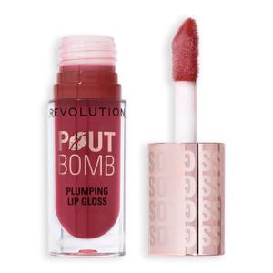Revolution, Pout Bomb Plumping Lip Gloss, Buildable, High Shine for Hydrating, Plumping Finish, Buildable Color, Vegan & Cruelty-Free, Deep Rosewood Rose Pink, 0.15 fl oz