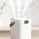 2L Cool Mist Humidifiers for Bedroom, 3 Nozzles Quiet Small Humidifier with 4 Mist Modes, Top Fill Desktop Personal Humidifier with Night Light & Auto-Shutoff, Portable USB Powered for Office, Plants