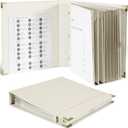 3-Ring Important Document Organizer Life File Manager with Labels Folder Organize Sturdy Hardboard Expanding Pockets for Important Papers, Passports, Letters, Birth Certificates (Beige)