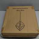 Battery Operated Outdoor Candle Chandelier - White Metal Globe Hanging Pendant Light with 3 Flameless Candles, 12.6" Waterproof Lights for Gazebo, Pergola, Garden, Porch & Backyard