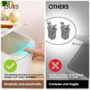 CEROELDA 3 Pack Bathroom Trash Can with Lid, 10L/2.6 Gal Small Garbage Can with Press Top Lid, Slim Plastic Waste Basket for Toilet, Office, Bedroom (White, 3 Pack)