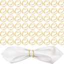 48 Pcs Gold Wedding Napkin Rings, Metal Spiral Napkin Rings Durable Napkins Buckles Elegant Banquet Serviette Buckles for Wedding, Party, Thanksgiving, Christmas, Table Decorations