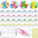 36 Packs Easter Candy Acrylic Boxes Treat Box with Bunny Lid Small Clear Round Box Easter Container Basket Stuffers for Cookie Candy Sweets Party Favor Gifts