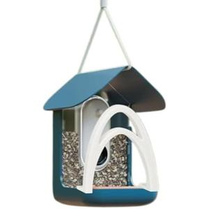 SplashNColor Double Arc for Bird Buddy Birdhouse Protection Against Large Birds, Prevents Pigeons, Jackdaws & More Durable ABS Shield, Anti-Perch Guard, BirdBuddy Accessories,  White