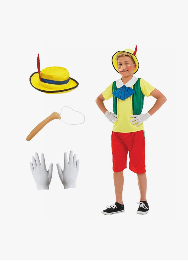 fun shack Puppet Costume for Kids, Fairytale Costumes for Boys, Puppet Costume for Girls Boys, Long Nose Costume Size L