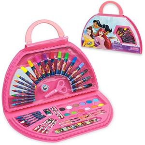 Disney Stitch Colored Pencils Art Supplies for Kids Girls Boys Crayons Markers Watercolor Paints Drawing Kit Travel Art Set Gifts for Kids (Pink Princess Set)