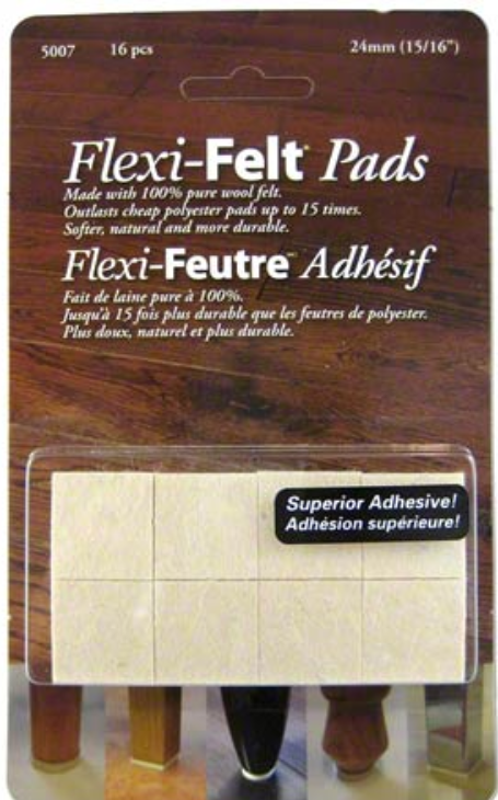 PRO-LINK® Flexi-Felt Dark Wool Blend Pad - 15/16" Square
