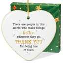 TEEZWONDER Christmas Thank You Gifts for Women - Heart-Shaped Christmas Ornaments 2025 with Gold-Trimmed Edges - Appreciation Inspirational Gifts for Women Coworker Teacher Friends Employee Boss Nurse