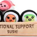 Emotional Support Sushi by Relatable, Cuddly Stuffed Animals and Plushies Set, Small Gifts for Mom, Includes 5 Sushi Plush Toys with Carrying Basket
