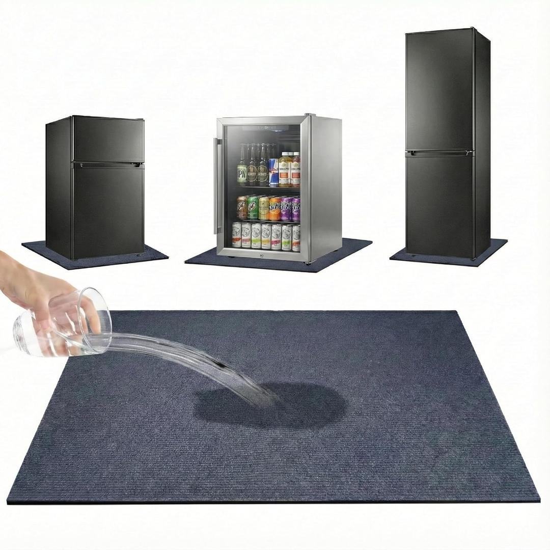Mini Fridge Mat 24" x 24" - Under Refrigerator Mat, Non-Slip, Leak-Proof, Appliance Mat, Protects the Floor From Damage and Cleanliness Ash Gray 1 Pack