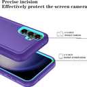 Qinmay Phone Case for Samsung Galaxy A35 5G Case with HD Screen Protector, Heavy Duty Shockproof & Dropproof 3-Layer Cover Phone Case for Galaxy A35 (BeltClip_Purple)
