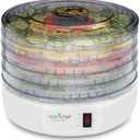 NutriChef Electric Countertop Food Dehydrator - Multi-Tier High-Heat Circulation Professional Food Preserver, Fruit, Vegetable Dryer, Meat or Beef Jerky Maker w/ 5 Stackable Trays - AZPKFD12