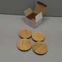 Wood Coasters Set of 4 - Handcrafted Drink Coaster Thick Heat-Resistant for Office, Bar, Farmhouse - Natural Bamboo Drink Cup Coasters for Table Protection