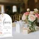 2 x Wedding Signs for Ceremony and Reception, Boho Floral Acrylic Favors Please Take One Sign, Wedding Signage with Stand, Bridal Shower Table Centerpieces, Supplies for Engagement Reception Party, 12, 6x8"