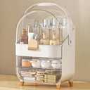 Makeup Organizer Countertop, Skincare Holder Bathroom Counter Organizer, Storage Box Cosmetic Display Cases, Teen Girl Gifts Make up Organizers for Vanity, Dresser (Rose Gold)