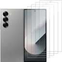 4 Pack Glass outer Screen Protector Compatible for Samsung Galaxy Z Fold 6 [Only the outer] SM-F956U SM-F956B HD Screen Tempered Glass, Scratch Resistant, Easy Install [Case Friendly]