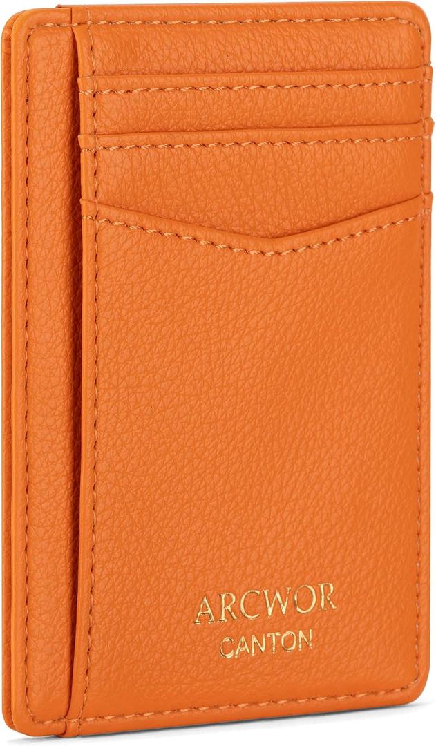 Slim Wallet Minimalist Front Pocket RFID Blocking Men and Women Leather Wallets