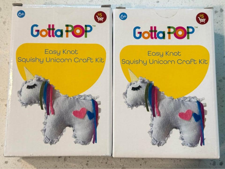 Gotta Pop easy knot squishy unicorn craft kit 2 set