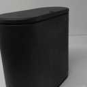 Sooyee 10-Liter Rectangular Plastic Trash Can Wastebasket with Press-Type Lid, 2.4-Gallon Garbage Container Bin for Bathroom, Powder Room, Bedroom, Kitchen, Craft Room, Office (Black)