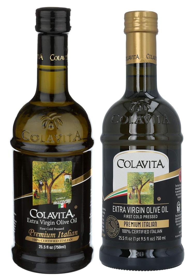 Colavita Premium Italian Extra Virgin Olive Oil, 25.5 Fl Oz (Pack of 2), Glass Bottles - Packaging May Vary (EXP 03/31/26)