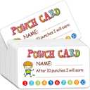 Punch Card, 100pcs Reward Incentive Card for Teacher, Behavior Chart for Kids, Homeschool Classroom Supplies for Motivation (Boy)