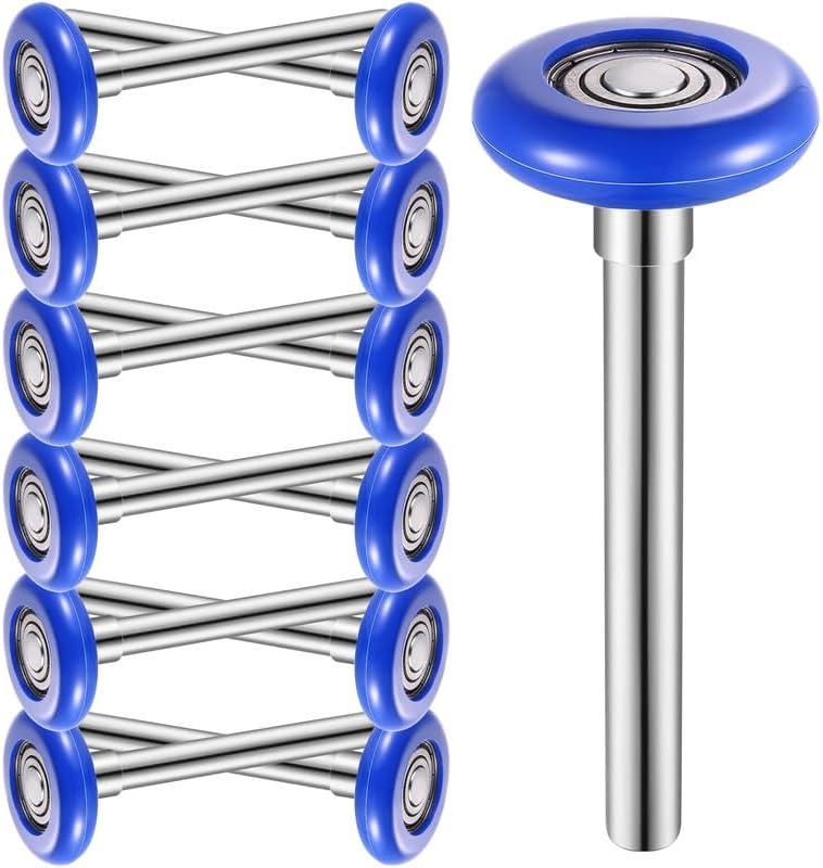 Durable & Quite 2" Sealed 6200ZZ Bearing Nylon Garage Door Rollers Wheel with 11 Ball  4"Stem, 12 Packs