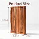 Large Teak Cutting Board 16" x 11" x 1.5" Thick Edge Grain Butcher Block for Meat & Kitchen Prep with Juice Groove and Handle, Solid Hardwood, Non Toxic Wood Cutting Board by New M Way